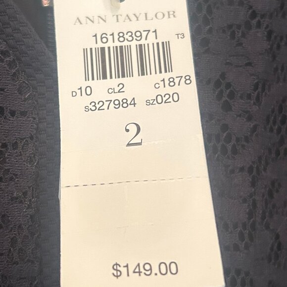 NWT Ann Taylor navy Lace Inset Sleeveless Flounce Hem Mini Dress sz 2 - Picture 4 of 13